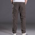 thumbnail image 5 of successthop Cargo Pant Elastic Waist for Men Fleece Solid Workwear with Multiple Pockets Zipper Casual Trousers, 5 of 5