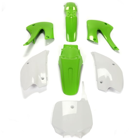 New Green/White Restyled Plastics Body Kit For Kawasaki KX85/KX100 2001-2013