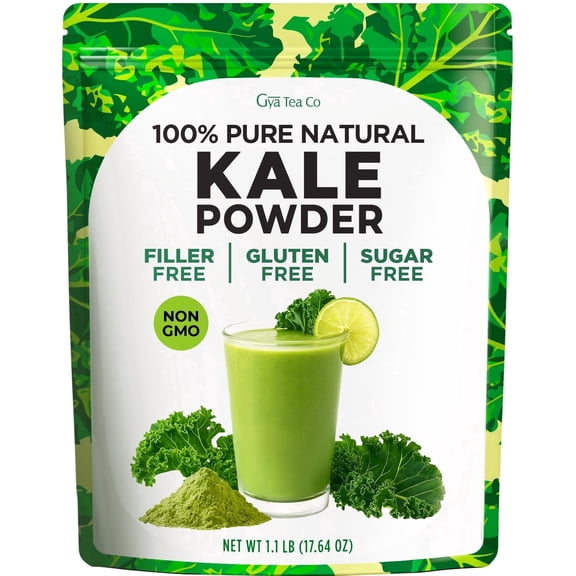 Gya Tea Co Kale Powder - 1.1 lb (17.64 oz) - Natural Greens Superfood Gluten Free Vegan Friendly 1-Count 500g