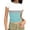 Mint Green, variant on Lmnyox Womens Crop Tops Fashion Color Block Short Sleeve Crew Neck T Shirts Casual Ribbed Slim Pullover Tee for Women