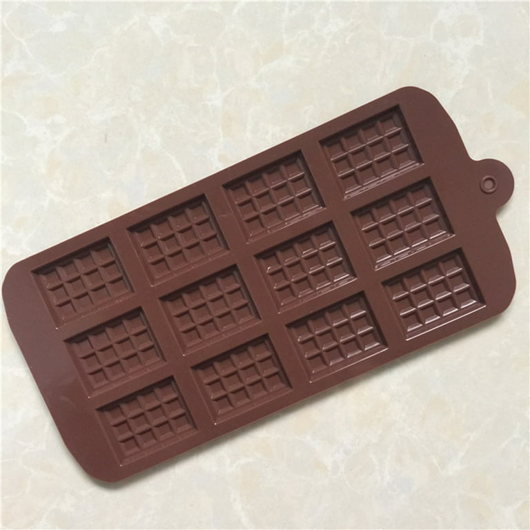12 Even Mini Chocolate Fondant Molds Slab Silicone Mold Candy Bar Mould DIY  Cake Decoration Tools Kitchen Baking Accessories