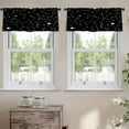 thumbnail image 2 of LALILO Kitchen Curtain Valance Marbled Blue With Golden Rod Pocket Window Curtain 52"x 18" Set of 2, 2 of 7