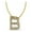 B, variant on L Initial Necklace In 14 Karat Yellow Gold With 9 Diamonds, With Free 18 Inch Chain, For Women