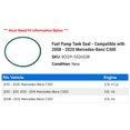 thumbnail image 2 of Fuel Pump Tank Seal - Compatible with 2008 - 2020 Mercedes-Benz C300 2009 2010 2011 2012 2013 2014 2015 2016 2017 2018 2019, 2 of 2