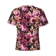 thumbnail image 6 of Vsdgher Rose Flowers Print Men's Dry Fit Mesh Athletic Shirts Moisture Wicking Tennis T-Shirt Tops, 6 of 9