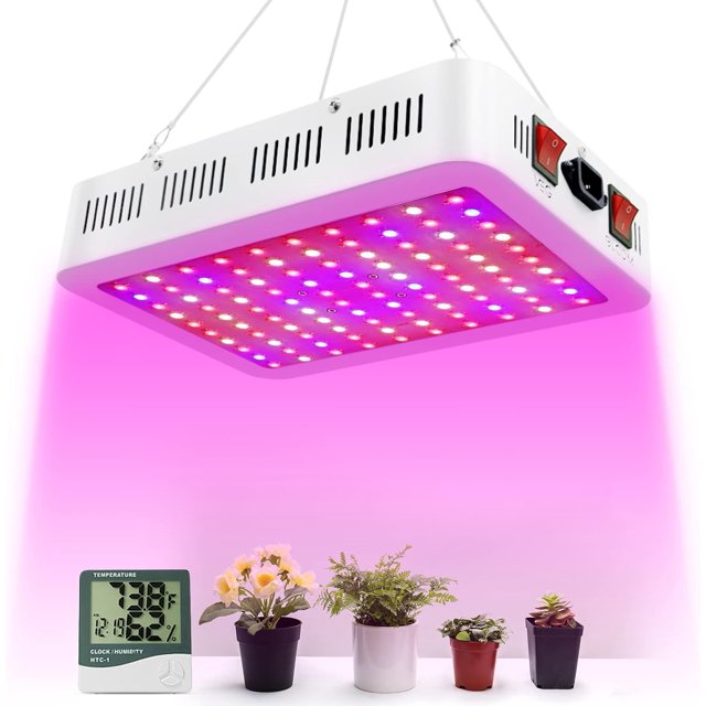 LED Grow Lights Newest Watt LED Full Spectrum Sunlike Lamp for Indoor Plant with Daisy Chain Function Temperature Humidity Growing Light Seedling Veg Bloom Three Modes .x./