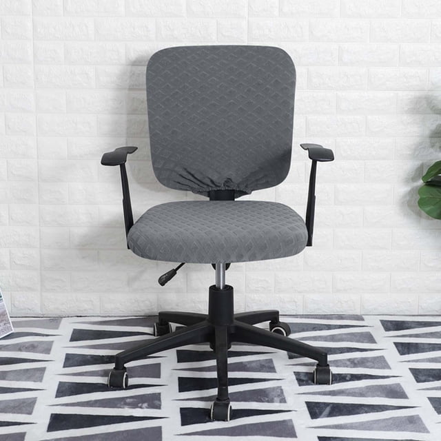 Funda para silla de oficina dividida, Universal, lavable, a prueba de polvo, elástica, para comedor, impermeable, extraíble, para ordenador , GRIS perfecl Cubierta de asiento