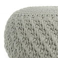thumbnail image 3 of Simpli Home Nisi Pouf Rond Bohème en Tricot, Gris Pâle, Polyester Recyclé pour Animaux, 3 of 7