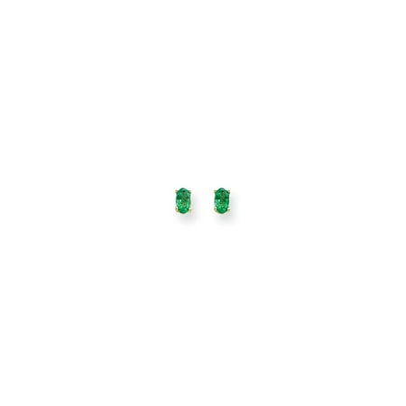 Roy Rose Jewelry 14K Yellow Gold Emerald Post Earrings 0.5-Carat tw