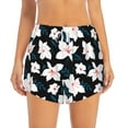 thumbnail image 2 of KLL Lilies Flowers Pattern Shorts Women,Athletic Shorts High Waisted Running Shorts Pocket Sporty Short Gym Elastic Workout Shorts-Medium, 2 of 7