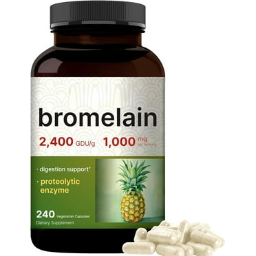 Bromelain, 1,000mg Per Serving, 240 Veggie Capsules | 2,400 GDU  Digestive Enzymes & Joint Support Supplement Fresh Pineapple Source – Non-GMO