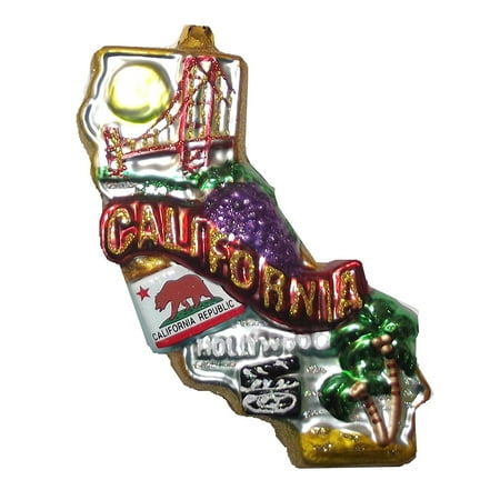 - 180 Degrees State of California Holiday Tree Ornament, 6 X 6 inches