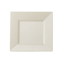 EMI Yoshi 10.75" Ivory Bone Square Dinner Plasti Party Plate Count of 10