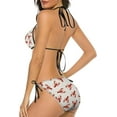 thumbnail image 3 of NICKSUN Ensemble Bikini Imprimé Homards Rouges pour Femmes, Maillots de Bain 2 Pcs Triangle à Ficelles, 3 of 6