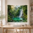 thumbnail image 5 of Multi-Tiered Waterfall in Lush Rainforest Serene Digital Art for Nature Lovers, Tropical Scenery Wall Decor, Housewarming Gift, Tapestry Wall Hanging for Bedroom and Living Room, 5 of 7