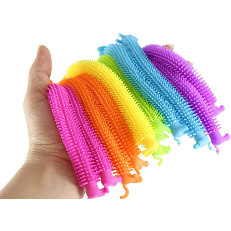 12pcs Cartoon Animal Stretchy Strings Fidget Toy Anxiety Stress Relief Toys  Worm Sensory Toy Gift Fo