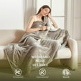 thumbnail image 2 of Heat Blanket \uDx\uD Throw Soft Flannel & Sherpa Reversible Electric Blanket with Heat Settings Timer Setting and Hours Auto-Shut Off, 2 of 7