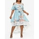 thumbnail image 1 of Vestido Midi de Encaje con Estampado Floral en Talla Extra Rosegal  Vestidos Estampados Tallas Grandes, 1 of 5