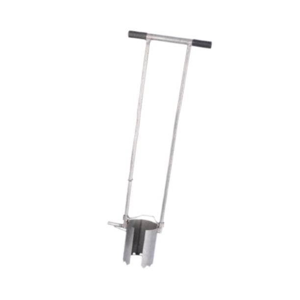 Muestreador de suelo con mango largo para plantar bulbos, herramienta de jardinería resistente y resistente al desgaste, trasplantador manual de Diámetro del orificio 120 mm