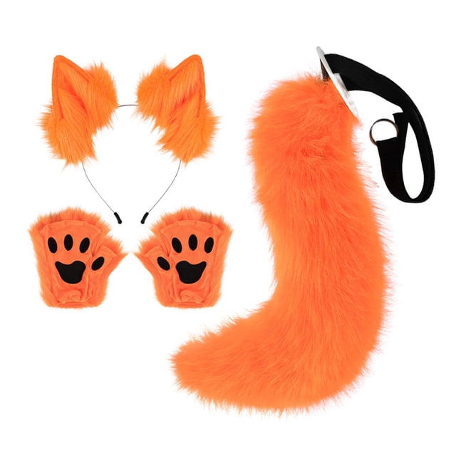 Conjunto de orejas y cola de animales Salvador Naranja