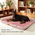 thumbnail image 4 of Exclusivo Mezcla Small Orthopedic Dog Bed, Luxury Striped Jacquard Pet Bed Sofa, Waterproof and Washable, 30"×20", Pink, 4 of 10