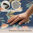 thumbnail image 6 of ODIKA 5'x7' Navy Blue Hawthorne Botanical Floral Washable Area Rug Vintage Inspired Scattered Wildflower Motifs for Dining Room, Under Table, Home Office, Non-Slip Chair-Friendly, 6 of 7