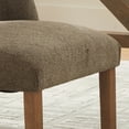 thumbnail image 6 of Vknow Furniture Modern Chenille Upholstered Dining Chairs Set of 6 with Cutout Back and Solid Wood Legs for Dining Room, Kitchen and Living Room, Dark Brown, 6 of 8