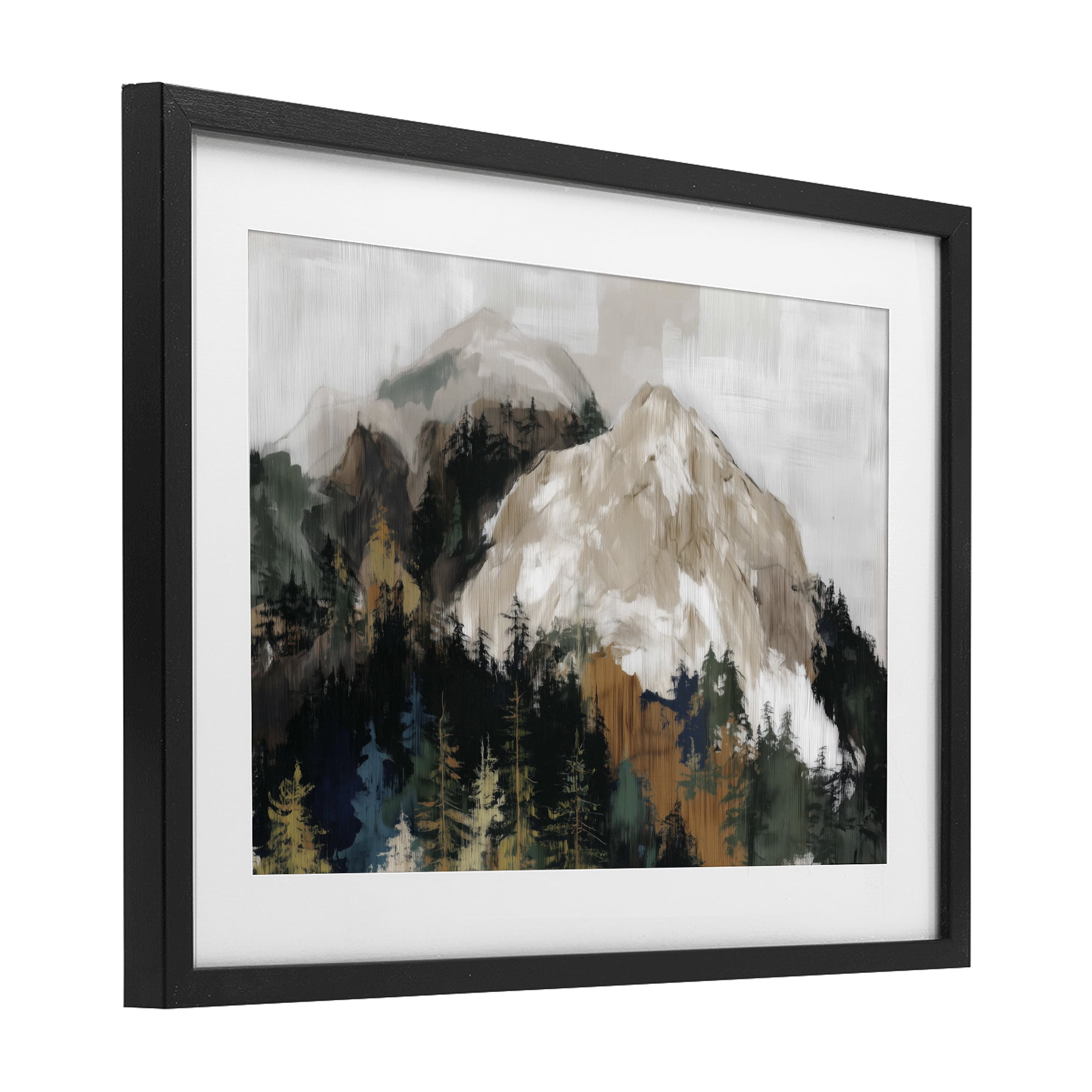 Stupell Industries Rugged Mountain Peaks Black Framed Print Under Glass, design by Chromatic Storm Studio