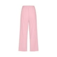 thumbnail image 5 of EHQJNJ Slacks for Women Dressy Casual Petite Women Comfortable High Waisted Wide Leg Pants Drawstring Elastic Trousers Comfy Straight Leg Long Pants with Pockets, 5 of 5