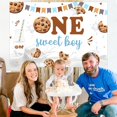 thumbnail image 4 of Cookie 1st Birthday Decorations, 5 * 3 ft One Sweet Boy Backdrop Banner Photography Background Photo Studio, Cookie and Milk Party Supplies, 4 of 6