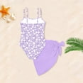 thumbnail image 7 of ZHANGDER Girls Swimsuit Adjustable Straps Cut Out One Piece Bathing Suit with Solid Color Cover Up Skirt Girls' Swimwear, Purple 13-14 Years, 7 of 7