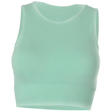 

Women S Seamless High Impact Sports Bra With Removable Cups High Support Pink Workout Yoga Bra Back Cutout Activewear Green M