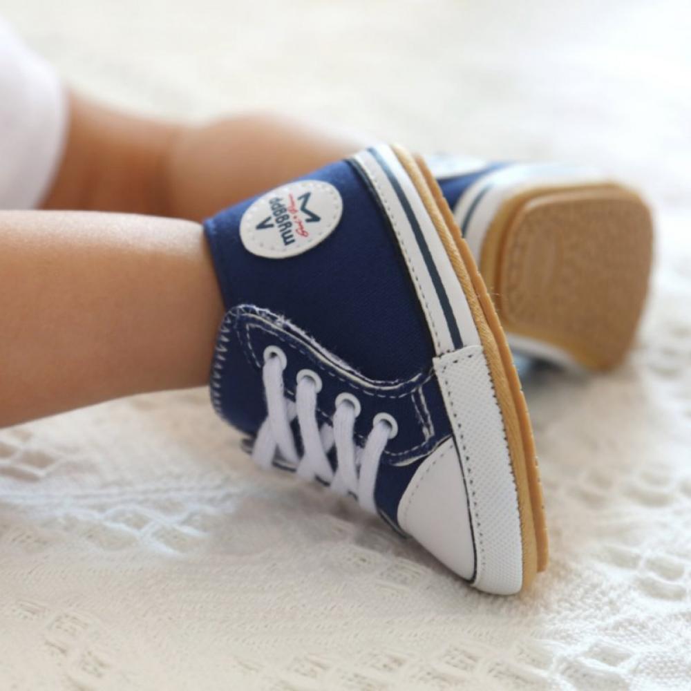 Magazine Baby Kids Lace Shoe Sneakers Non-slip PreWalker Soft Sole Canvas Shoes for 0-18M - image 2 of 6