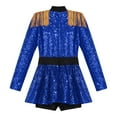 thumbnail image 4 of YUUMIN Shiny Showman Halloween Dress-up for Girls Sequins Biketard Dance Dress Ringmaster Circus Show Dancewear Blue 8, 4 of 5