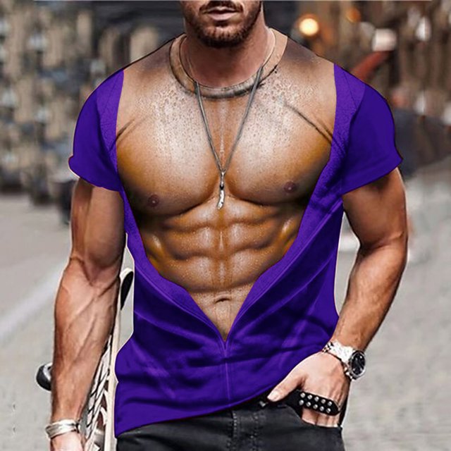 Birdeem T-Shirt à Manches Courtes pour Homme, Mode, Imprimé Homme Musclé, Mode, Entraînement Physique, Col Rond