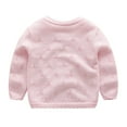 thumbnail image 3 of 1-7T Toddler Girls Long Sleeve Knitted Cardigan Kids Button Closure Sweaters Cropped Jacket Cover Up Tops, 3 of 9