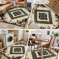 thumbnail image 6 of 3x5Ft Area Rugs Boho Red Teal Brown Non-Skid Rubber Backing Large Rectangle Rugs - Living Room Bedroom Home Office, Southwestern Vintage Geometric Indoor Floor Mat Carpets Washable Rug, 6 of 9
