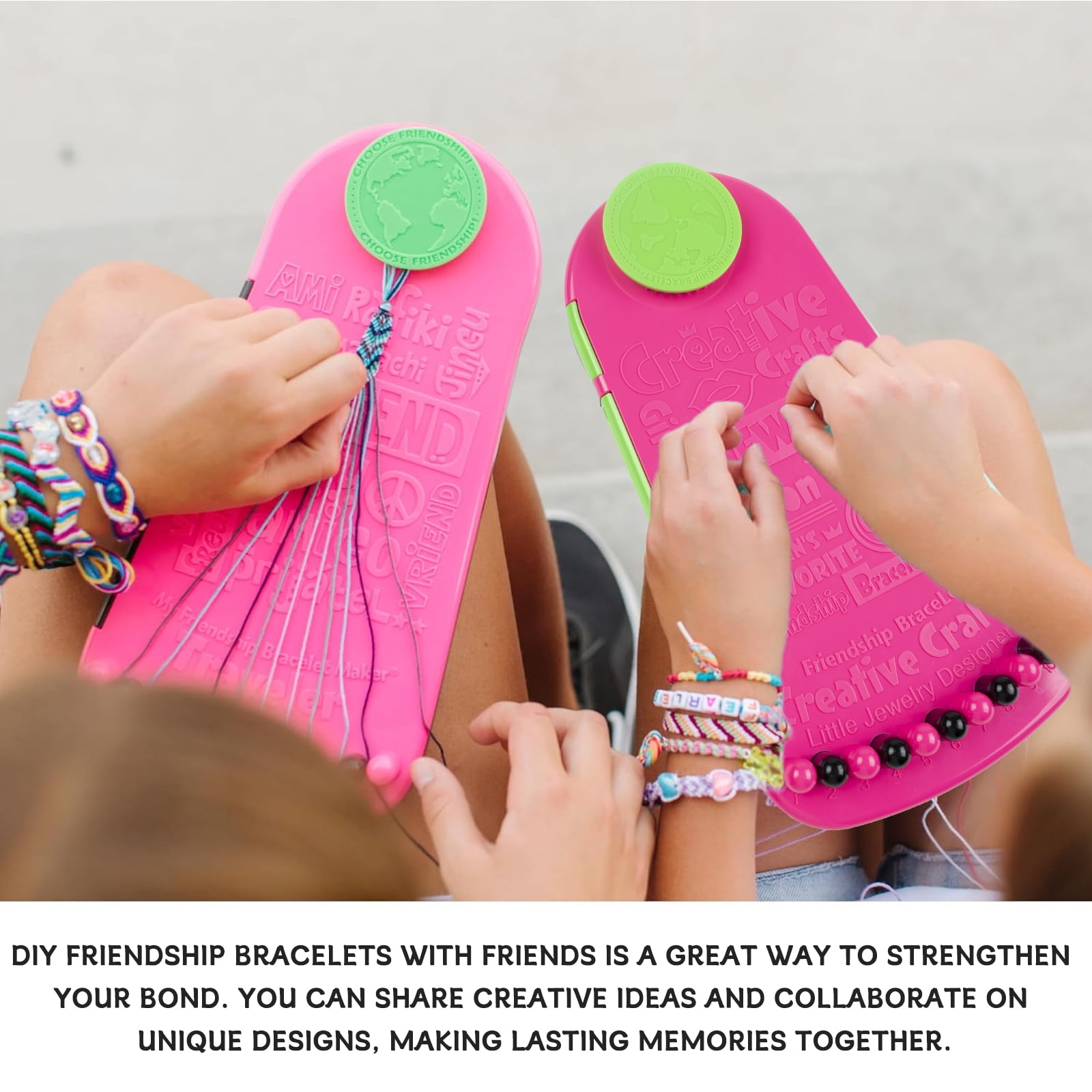 Jaawind Friendship Bracelets Making Kit for Girls, DIY Arts and Crafts for Kids Ages 6-12, Making Kit with 20 Pre-Cut Threads and Accessories, Birthday Gifts for Kids