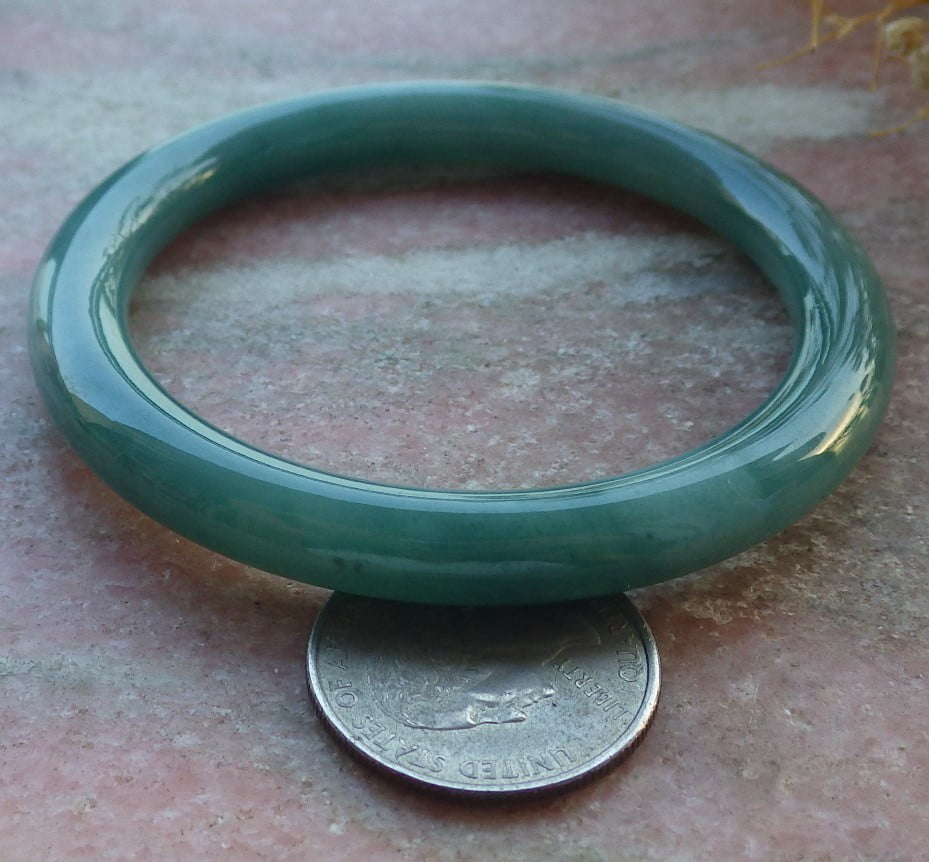 Icy Green Natural A JADE Jadeite Circle Bangle Bracelet 55 mm 681102 TN