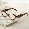 thumbnail image 5 of Women Small Egg Designer Reading Glasses 3.50 Tortoiseshell Spring Hinges Blue Light Blocking Readers +3.5, 5 of 6