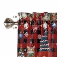 thumbnail image 5 of Christmas Gnome Kitchen Curtains and Valances Set, Squirrel Cat Poinsettia Xmas Tree Red Plaid Rod Pocket Window Valance Window Curtain Panels for Living Room Bedroom Laundry, 27.5x36in, 3 Pieces, 5 of 7