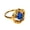 Gold Blue, variant on Women Irregular Wave Hollow Heart Gemstone Ring Abstract Art Statement Band Cocktail Party Daily Jewelry Stainless Steel Gold Plated Yellow Size 6