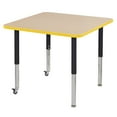 thumbnail image 1 of ECR4Kids 36in x 36in Square Everyday T-Mold Adjustable Activity Table Maple/Yellow/Black - Super Leg, 1 of 2
