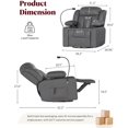 thumbnail image 2 of LAZZO Nursery Recliner Chair, Power 320° Swivel Chair with Cup Holder, Adjustable Armrest, Footrest, Gray, 2 of 8