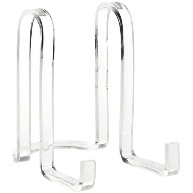 Plymor Clear Acrylic Ribbon-Style Display Easel, 6.125" H x 4" W x 6.5" D (2 Pack)