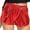 Red, variant on Bunenne Metallic Shorts for Women，leather Shorts for Women，st Patricks Day Shorts， Women Quick Drying Casual Solid Shorts Pants，mardi Gras Pants for Women，sparkly Hot Short Hot Pink M