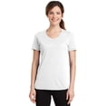 thumbnail image 3 of Port & Company ®  Ladies Performance Blend V-Neck Tee. Lpc381v L White, 3 of 4