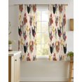 thumbnail image 4 of Farmhouse Rooster Sheer Curtains 39 Inch Length 2 Panels Set for Living Room/Bedroom, Vintage Watercolor Flowers Beige Kitchen Curtains Grommet Semi-Sheer Curtains Window Treatments 27.5"x39"x2, 4 of 7