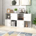 thumbnail image 2 of Giantex cube Bookcase, Wooden Bookshelf w/4-cube, Display Compartment Cabinet forBedroom, Living Room, White, 2 of 7