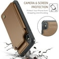 thumbnail image 6 of for iPhone X/XS Premium PU Leather Back Case, Multiple Card Slots Design, Double Magnetic Clasp Study Kickstand RFID Blocking Classic Phone Cover for iPhone X/XS, Brown, 6 of 9